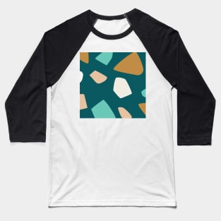 Retro Funky Terrazzo Pattern Baseball T-Shirt